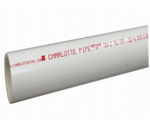 1-1/2" x 20' Plain End, SCH 40/STD PVC Pipe, White