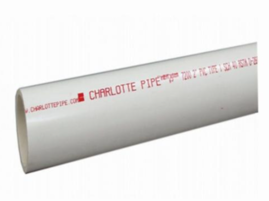 1-1/2" x 20' Plain End, SCH 40/STD PVC Pipe, White