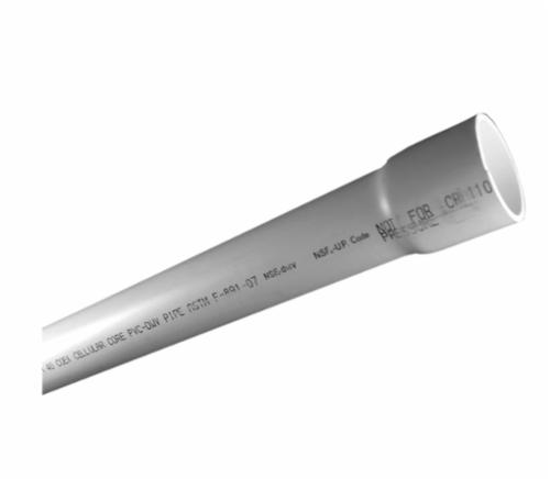 4" x 10' PVC Pipe, White, Foam Core