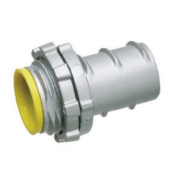Arlington GF75A Die Cast Zinc Insulated Throat Straight Connector 3/4-Inch