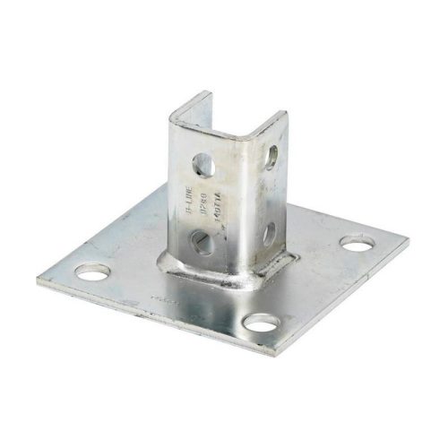 B-Line B280SQHDG Hot Dip Galvanized Steel Square 4-Hole U Post Base