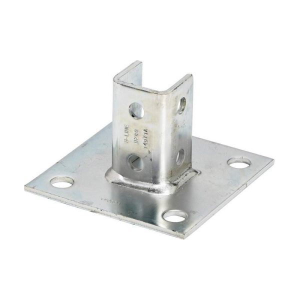B-Line B280SQHDG Hot Dip Galvanized Steel Square 4-Hole U Post Base