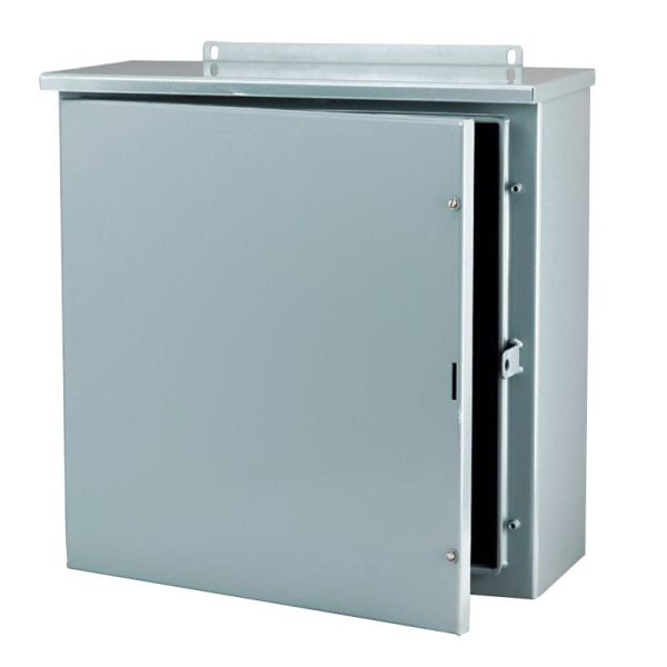 P107055.jpg Wiegmann RHC303012 NEMA 3R Polyester Powder Carbon Steel Wallmount Medium Unflanged Hinged Cover Enclosure 30-Inch x 12-Inch x 30-Inch ANSI 61 Gray RHC Series