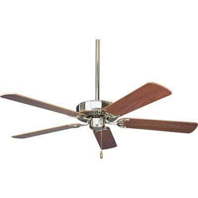 Progress Lighting P2501-09 Utilitarian/Commodity Ceiling Fan 52-Inch 5 Blade 3-Speed Brushed Nickel AirPro