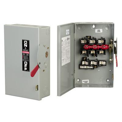 P11600.jpg GE Industrial TGN3324 3-Wire 3-Pole Non-Fusible General-Duty Safety Switch 240-Volt AC 200-Amp NEMA 1 Spec-Setter
