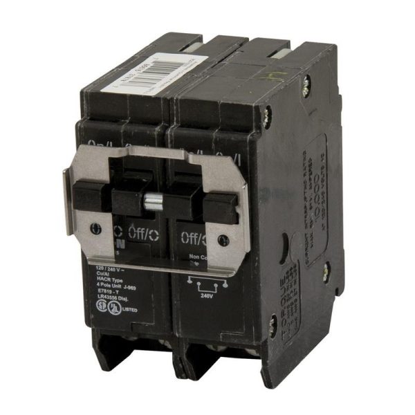 P116060.jpg Eaton BQC230240 Plug-On Mount Type BQC Quadplex Circuit Breaker 4-Pole (1) 30-Amp (1) 40-Amp 120/240 Volt