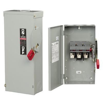 GE Industrial TH3221 3-Wire 2-Pole Fusible Type TH Heavy-Duty Safety Switch 240-Volt AC 30-Amp NEMA 1 Spec-Setter