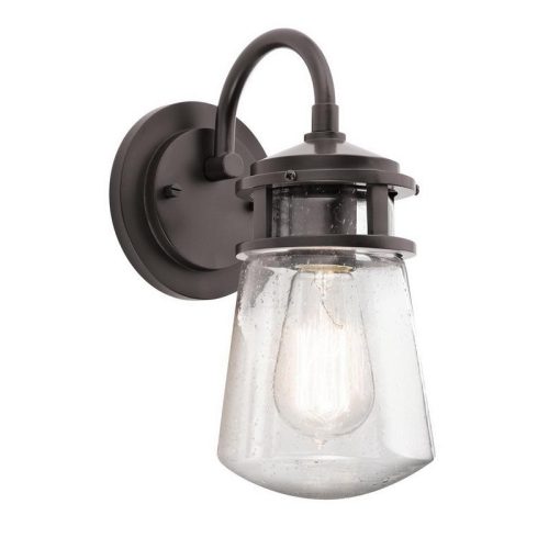 Kichler 49444AZ 1-Light Wall Lantern 75-Watt 120-Volt Architectural Bronze Lyndon