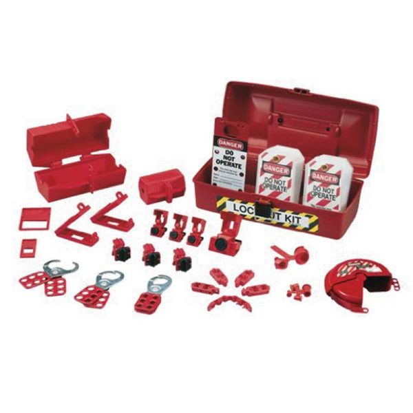 P119472.jpg Ideal Industries 44-974 Industrial Lockout/Tagout Kit Includes (3) Hinged Single Pole Breaker Lockouts (2) 277-Volt Breaker Lockout (1) 480/600-Volt Breaker Lockout