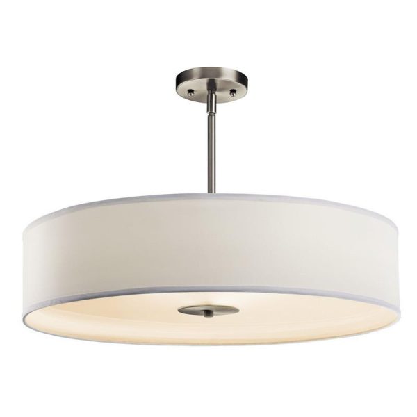 P121490.jpg Kichler 42122NI 3-Light Inverted Pendant Fixture 150-Watt 120-Volt 24-Inch Brushed Nickel Signature