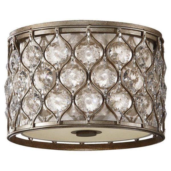 Murfeiss FM355BUS 2-Light Ceiling Fixture 60-Watt 120-Volt Burnished Silver Lucia
