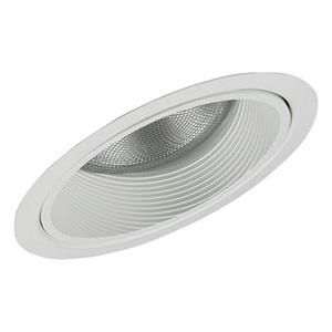 P12202.jpg Lightolier 1154WH 6-3/4-Inch Down Light Complete Slope Ceiling Reflector Trim Round White Step Baffle LyteCaster