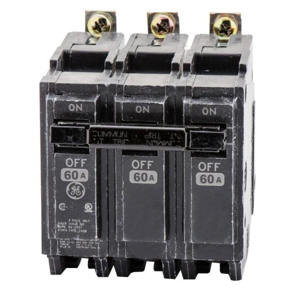 GE Industrial THQB32060 Bolt-On Mount Type THQB Miniature Circuit Breaker 3-Pole 60-Amp 240-Volt AC