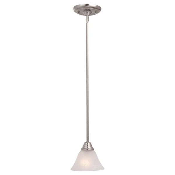 Maxim Lighting 91064MRSN 1-Light Mini Pendant Fixture 100-Watt 120-Volt Satin Nickel Newport