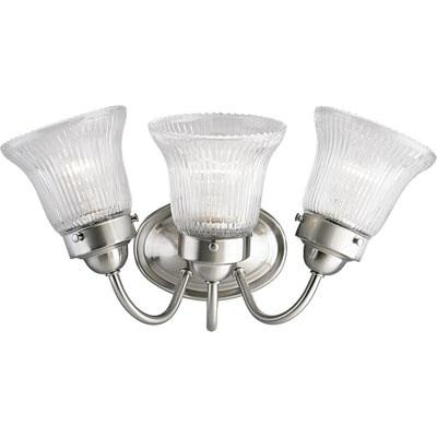 Progress Lighting P3289-09 3-Light Bath And Vanity Fixture 100-Watt 120-Volt Brushed Nickel Plated