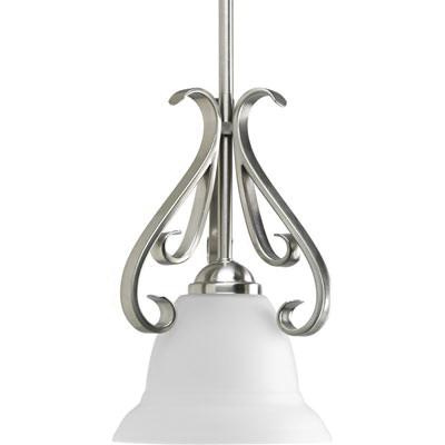 P124852.jpg Progress Lighting P5153-09 1-Light Mini Pendant Fixture 100-Watt 120-Volt 7-1/2-Inch Brushed Nickel Torino