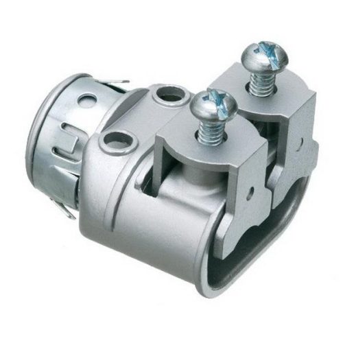 Arlington SG3838AST Die Cast Zinc Insulated Throat Straight Duplex Connector 3/8-Inch Saddlegrip&reg; Snap-Tite&reg;
