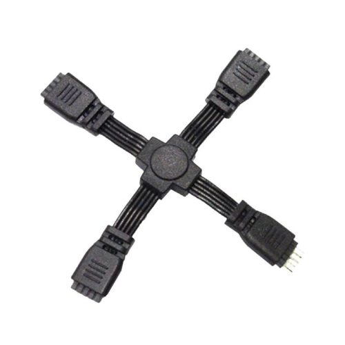 WAC Lighting LED-TC-X 4-Way X-Connector Black For Use With InvisiLED&reg; Pro Pro2 Pro3 LITE Classic Daylight to Sunset Palette Tape Light